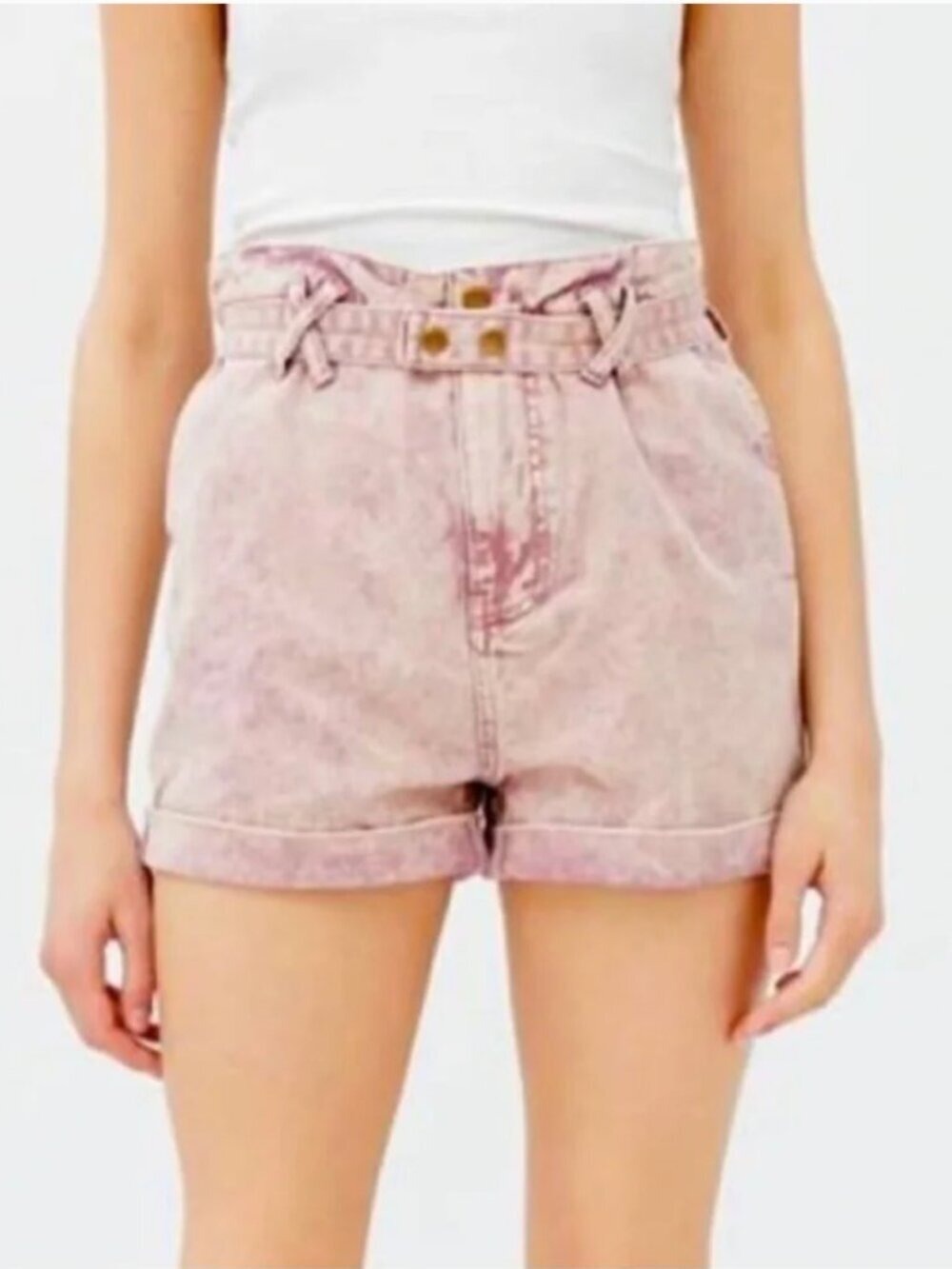 BDG Urban Outfitters Tyrie Style Acid Wash Rose Shorts Size 27
